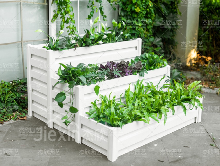 高級(jí)白階梯鋁合金花箱