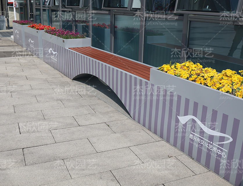 文化橋梁不銹鋼花箱浙江案例
